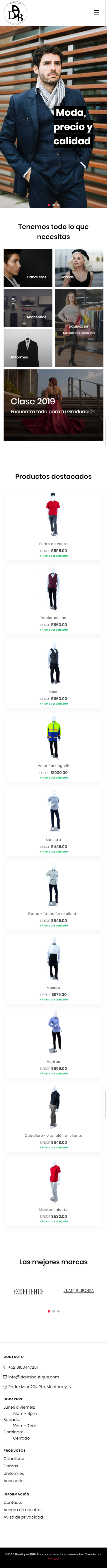 Página principal de DAB Boutique