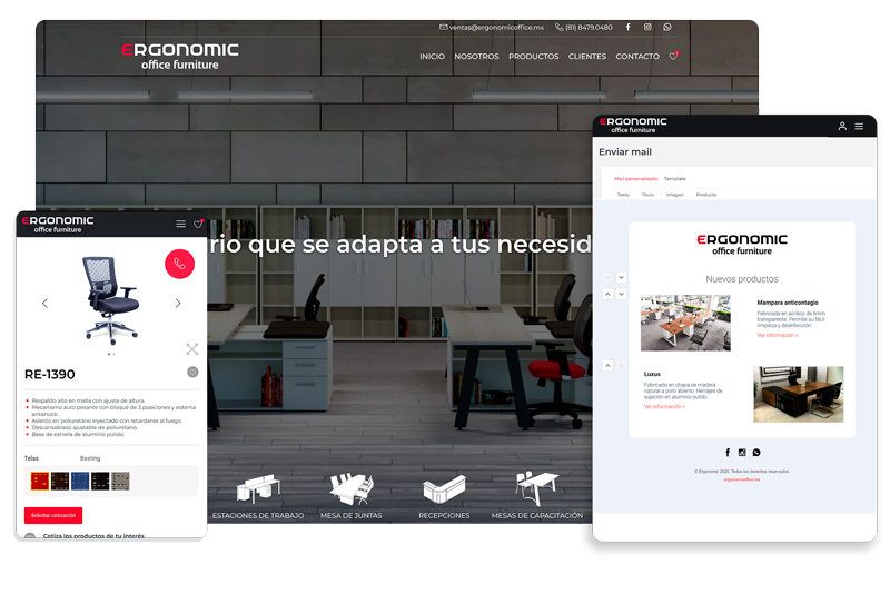 Servicio de Diseño UI/UX, Sitio web, Aplicación web para Ergonomic